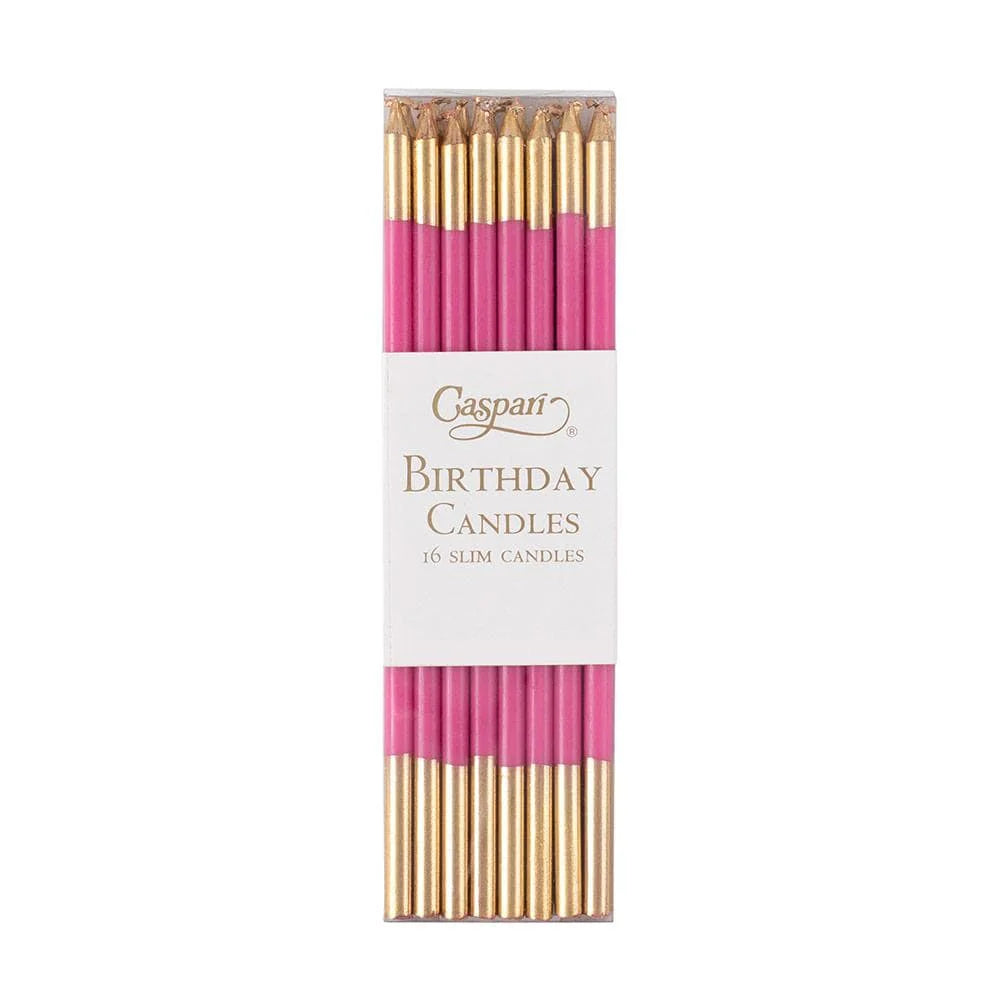 Caspari slim birthday candles, pack of 16 in a clear box, view 12