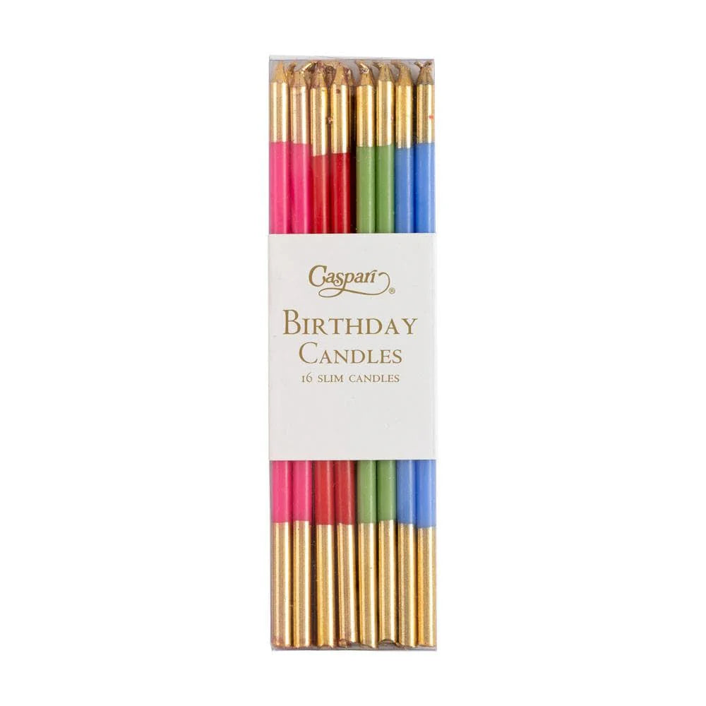 Caspari slim birthday candles, pack of 16 in a clear box, view 13