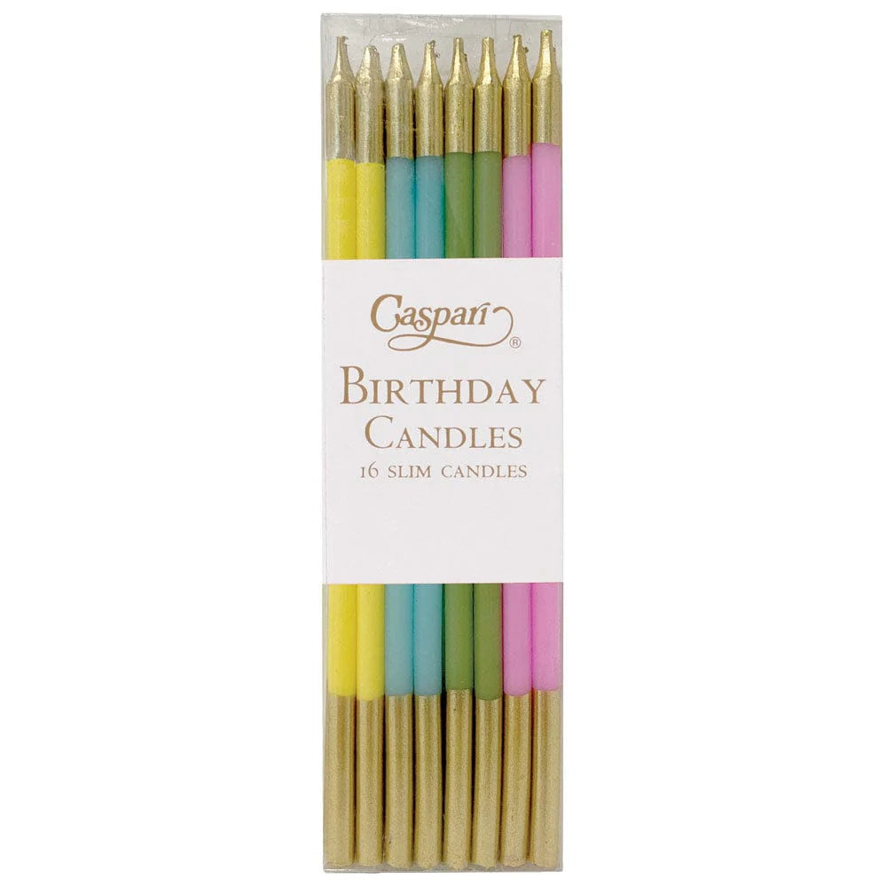 Caspari slim birthday candles, pack of 16 in a clear box, view 3