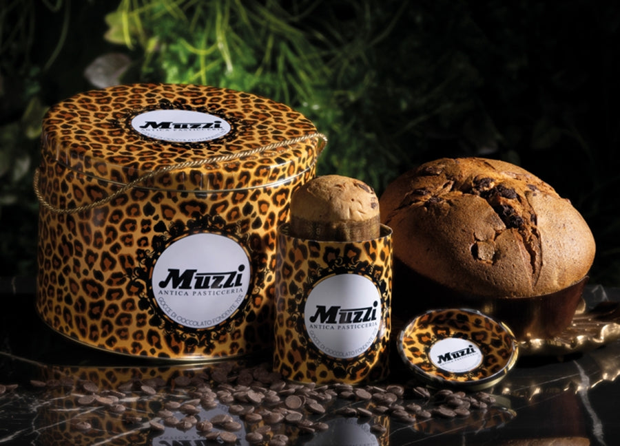 Panettone Muzzi Animalier Mini Chocolate Christmas Cake in Tin 100GR