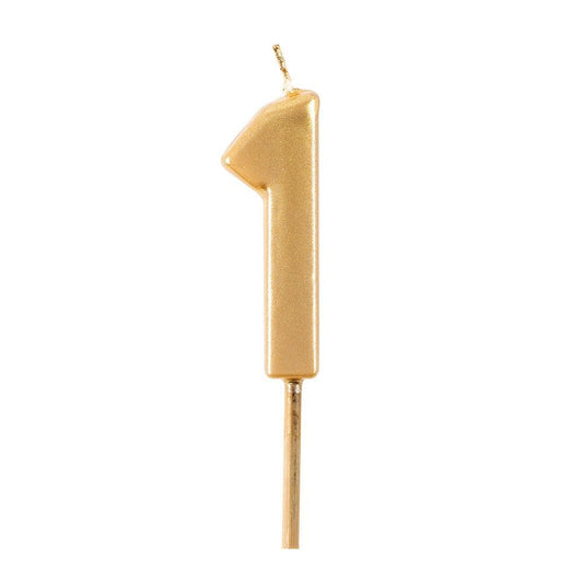 Caspari gold number birthday candle – view 2