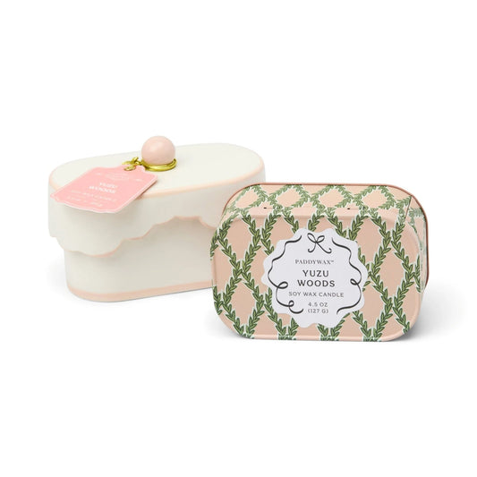 Paddywax Chérie Pink Ceramic Dish Candle (Yuzu Woods)
