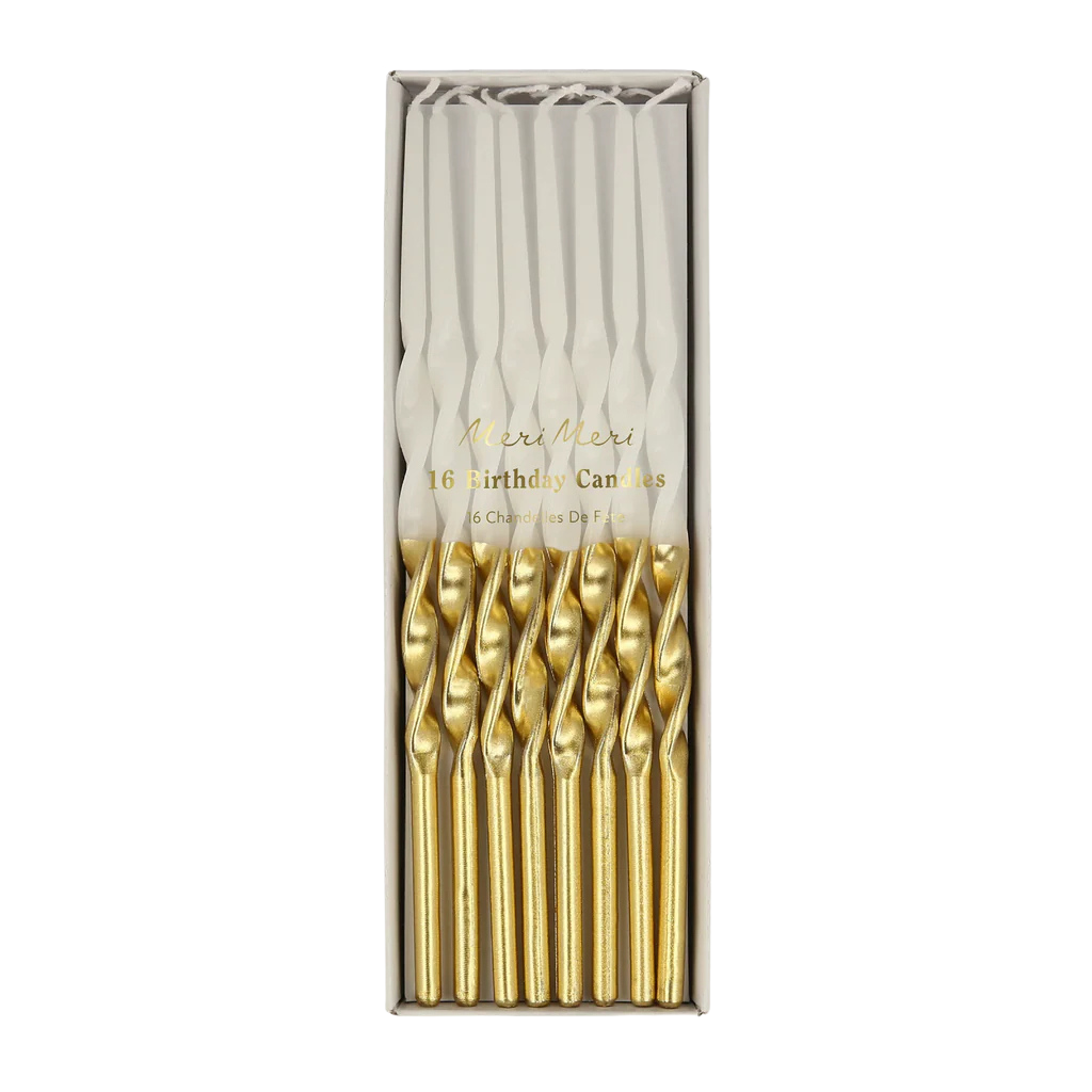 Meri Meri Gold Dipped Twisted Candles