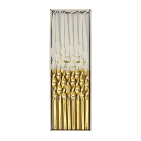 Meri Meri Gold Dipped Twisted Candles