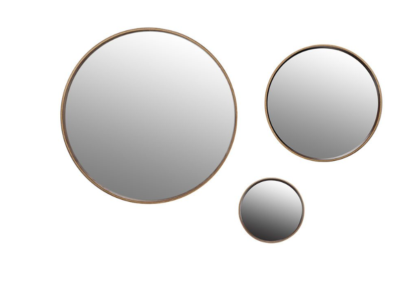 Triboa Mirror Dorsett, a circular mirror with bent wood frame