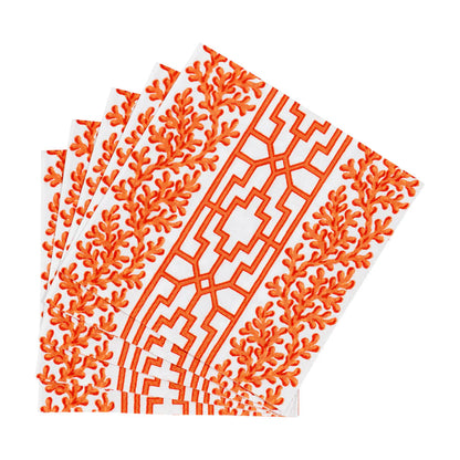 Caspari Coral And Trellis Coral Napkins, view 2