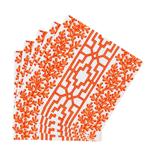 Caspari Coral And Trellis Coral Napkins