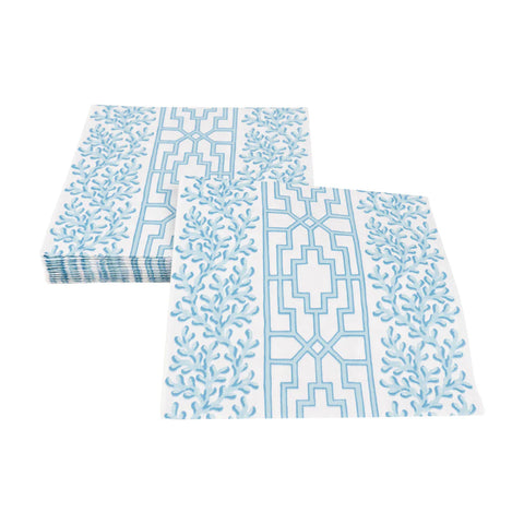 Caspari Coral And Trellis Robin's Egg Napkin