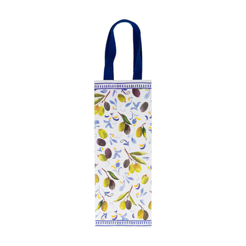 Caspari Mediterranean Blue Bottle Bag