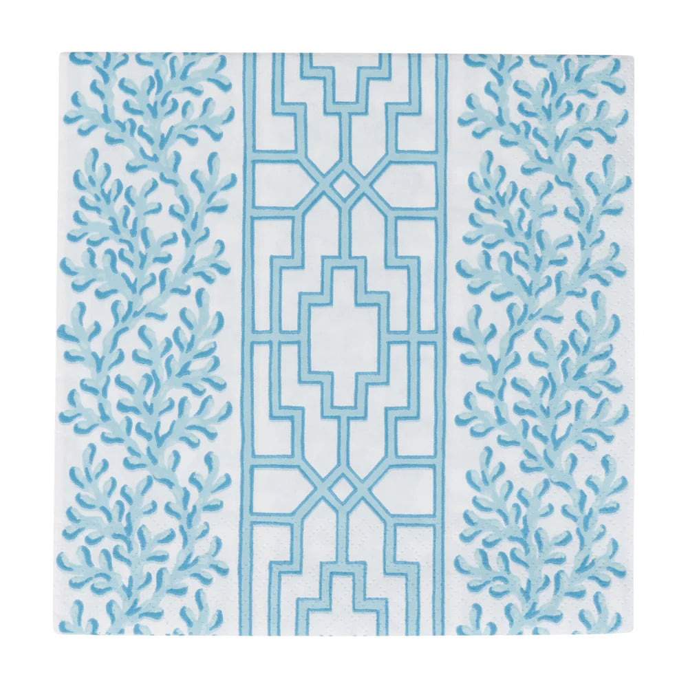 Caspari Coral And Trellis Robin's Egg Napkin