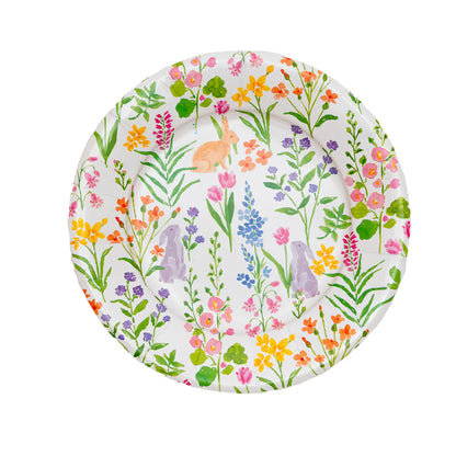Caspari Bunny Field Salad/Dessert Plate (8pcs), paper plates