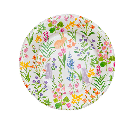 Caspari Bunny Field Salad/Dessert Plate (8pcs)