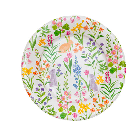 Caspari Bunny Field Salad/Dessert Plate (8pcs)