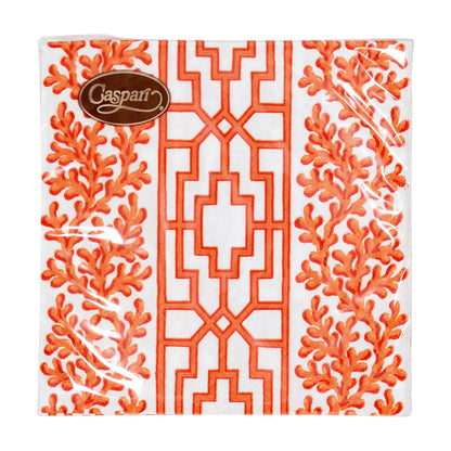 Caspari Coral And Trellis Coral Napkins, view 4