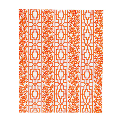 Caspari Coral And Trellis Coral Guest Towel, view 4