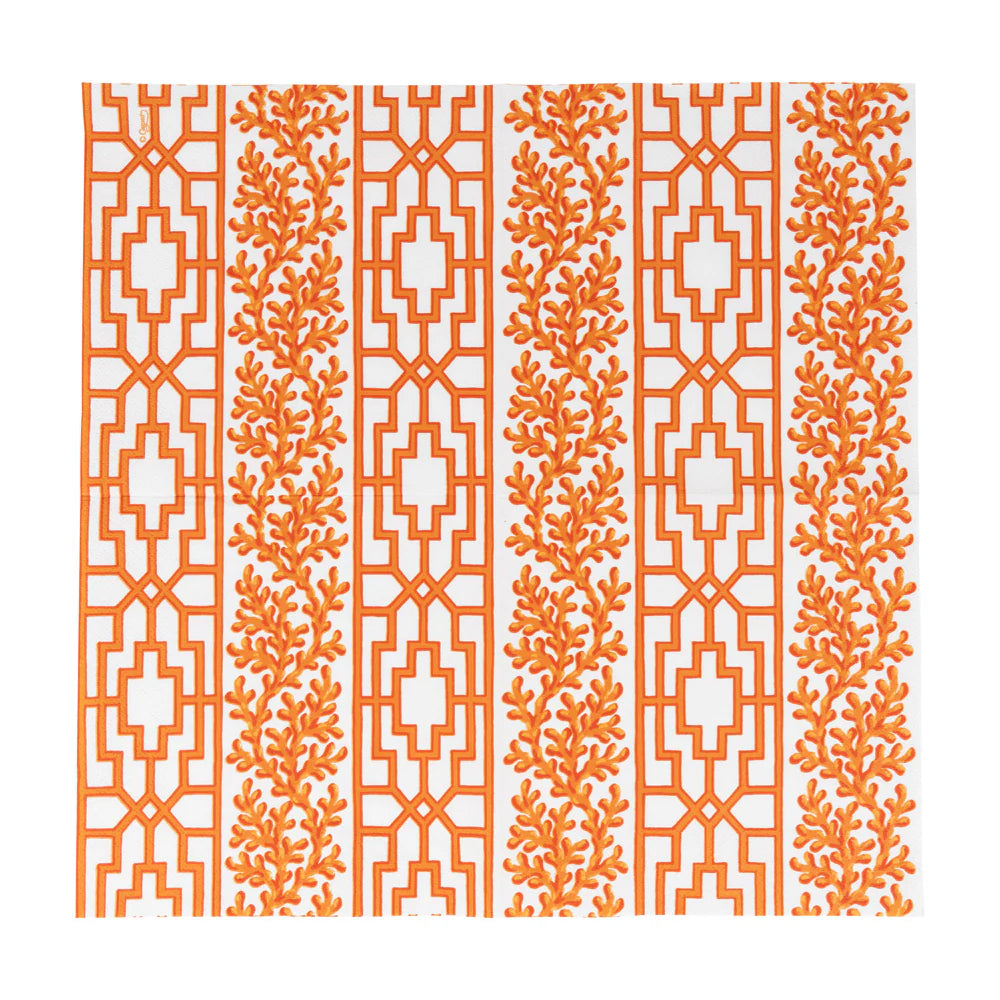 Caspari Coral And Trellis Coral Napkins, view 8