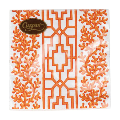 Caspari Coral And Trellis Coral Napkins, view 9