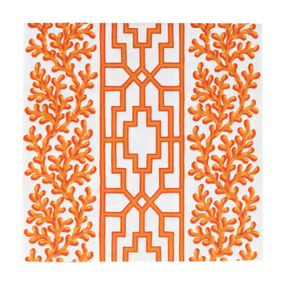 Caspari Coral And Trellis Coral Napkins, view 6