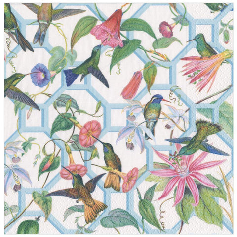 Caspari Hummingbird Trellis Napkin