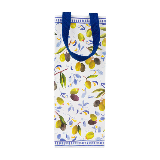 Caspari Mediterranean Blue Bottle Bag