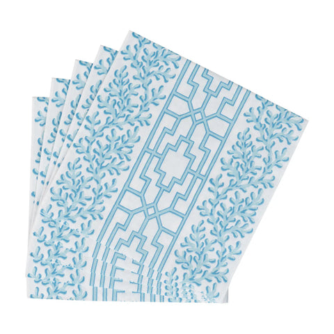 Caspari Coral And Trellis Robin's Egg Napkin