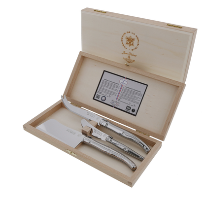 Laguiole Jean Dubost Cheese Knives Closed Box (Set of 3)(Cleaver, Charcutterie Fork, Cheese Knife), view 7