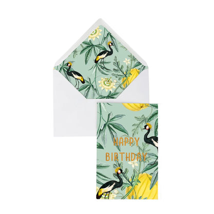 Creative Lab Amsterdam Happy Birthday card with botanical design and gold foil, view 5