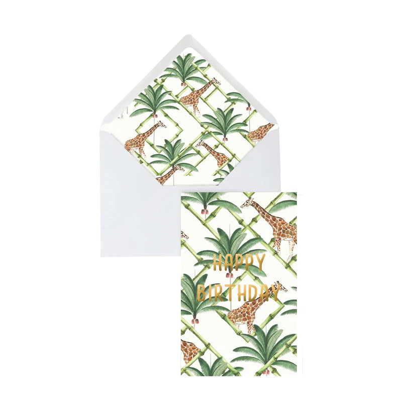Creative Lab Amsterdam Happy Birthday card with botanical design and gold foil, view 3