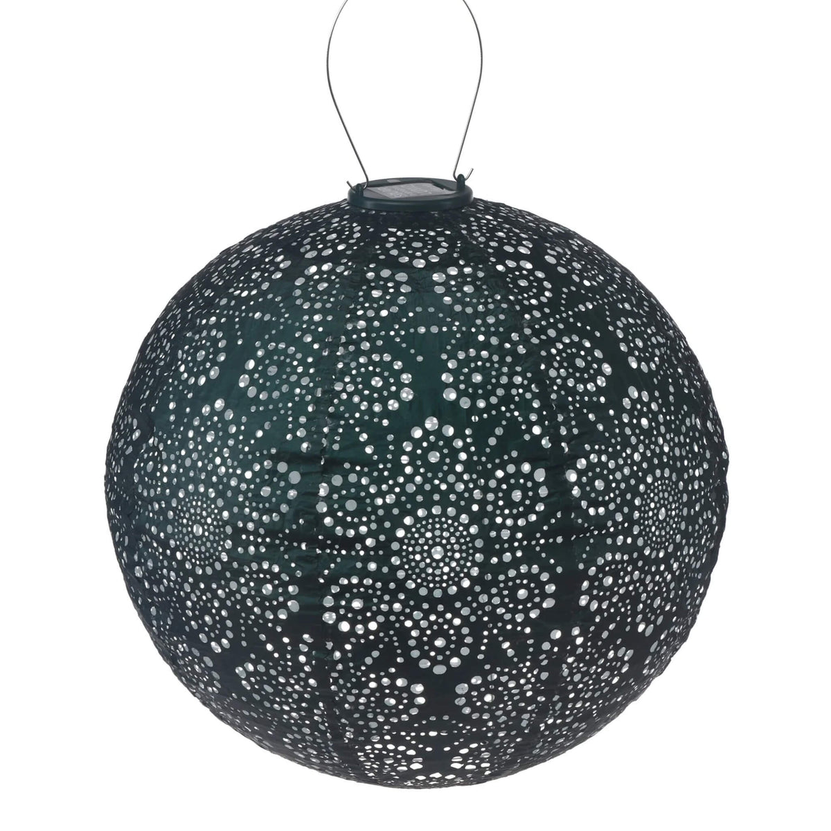 Lumiz Fiore Green round LED solar lantern in Tyvek