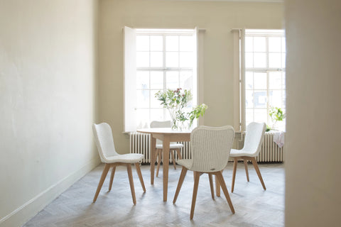 Lily Dining Chair in Teak - Pure White (Set of 2)