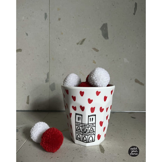 Petit Jour Picto-Hearts Notre-Dame Melamine Cup