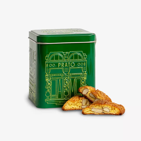 Prato Biscuits with Almonds in Green Tin