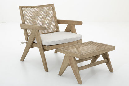 Bruno Oak And Reed Bench, view 3