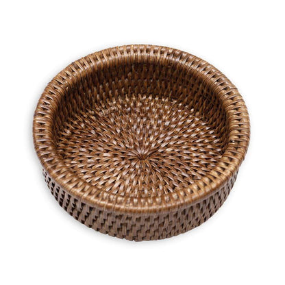 Caspari Rattan Wine Bottle Coaster, view 4