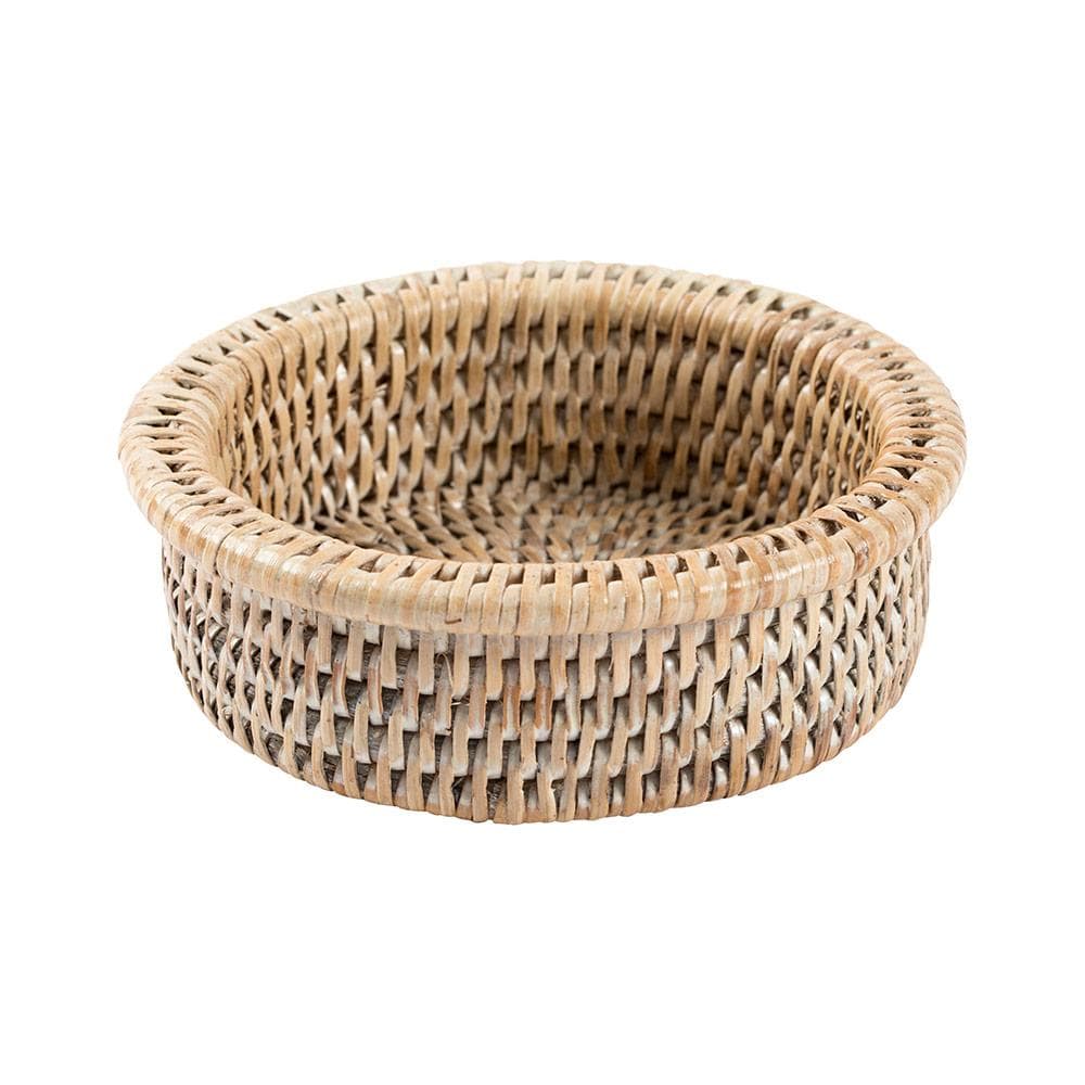 Caspari rattan wine bottle coaster