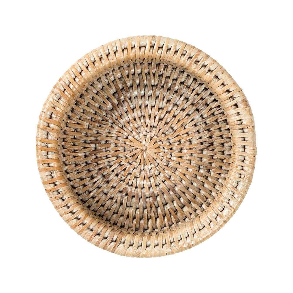 Caspari Rattan Wine Bottle Coaster, view 3
