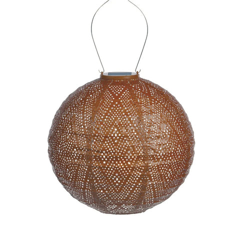 Lumiz Ikat Copper Round LED Solar Lantern