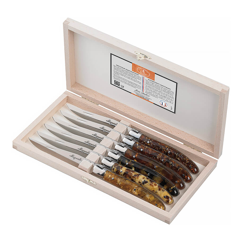 Laguiole Jean Dubost Steak Knives Closed Box 2.5mm Sharpened  (Set of 6), view 5