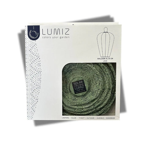 Lumiz Lace Sage Green Balloon LED Solar Lantern