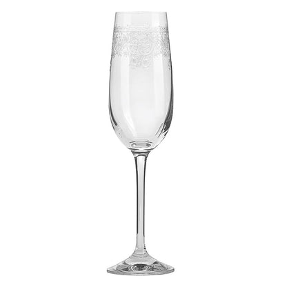 Lucca Champagne Flute 210ml – etched crystal champagne flute