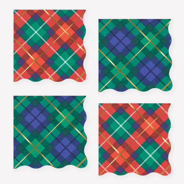 Meri Meri Plaid Mix Small Napkins (x 16)