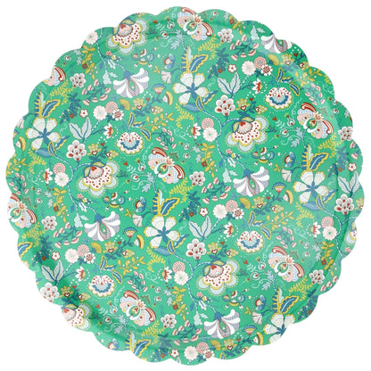 Meri Meri x Liberty Green Mabelle tray with floral print and scalloped edge