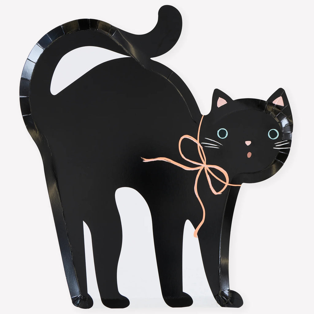 Meri Meri Halloween Cat Shaped Plates (x 8)