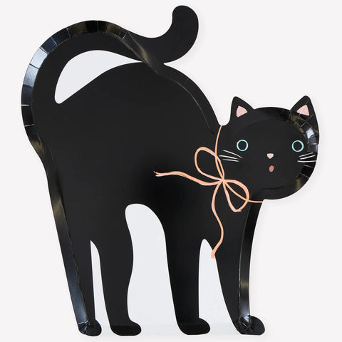 Meri Meri Halloween Cat Shaped Plates (x 8)