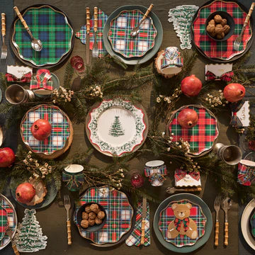 Meri Meri Plaid Mix Bow Cups (x 8)