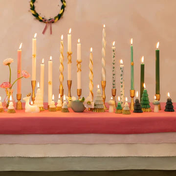 Meri Meri Gold Stripy Bow Table Candles, view 2