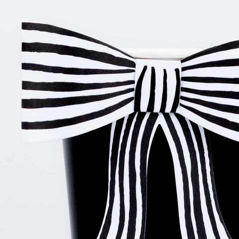 Meri Meri Black & White Stripy Bow Cups - 260ml