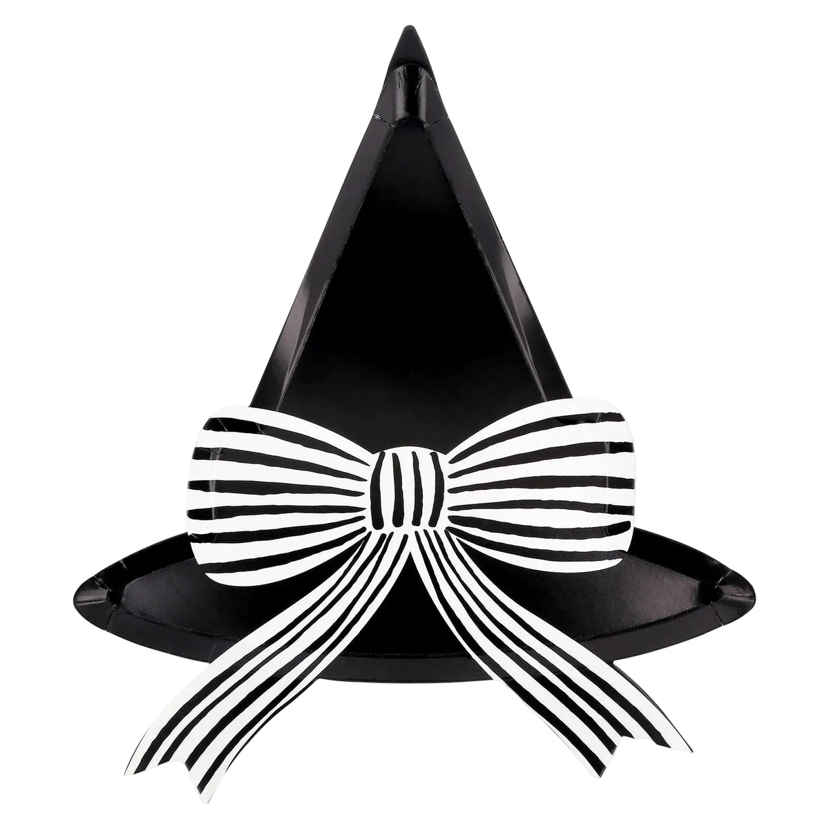 Meri Meri Witch Hat paper plates in black and white, pack of 8
