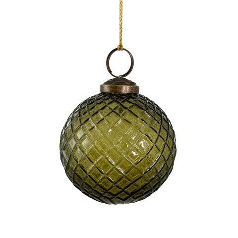 Olive Glass Hanging Ball