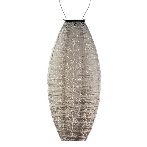 Lumiz Folia Light Taupe Long Oval LED Solar Lantern